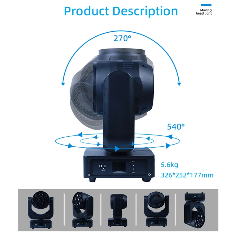 Concert Stage Dmx Rdm Movinghead 7x40 7x40w Rgbw Zoom Bee Eye Led Wash Moving Head Lights