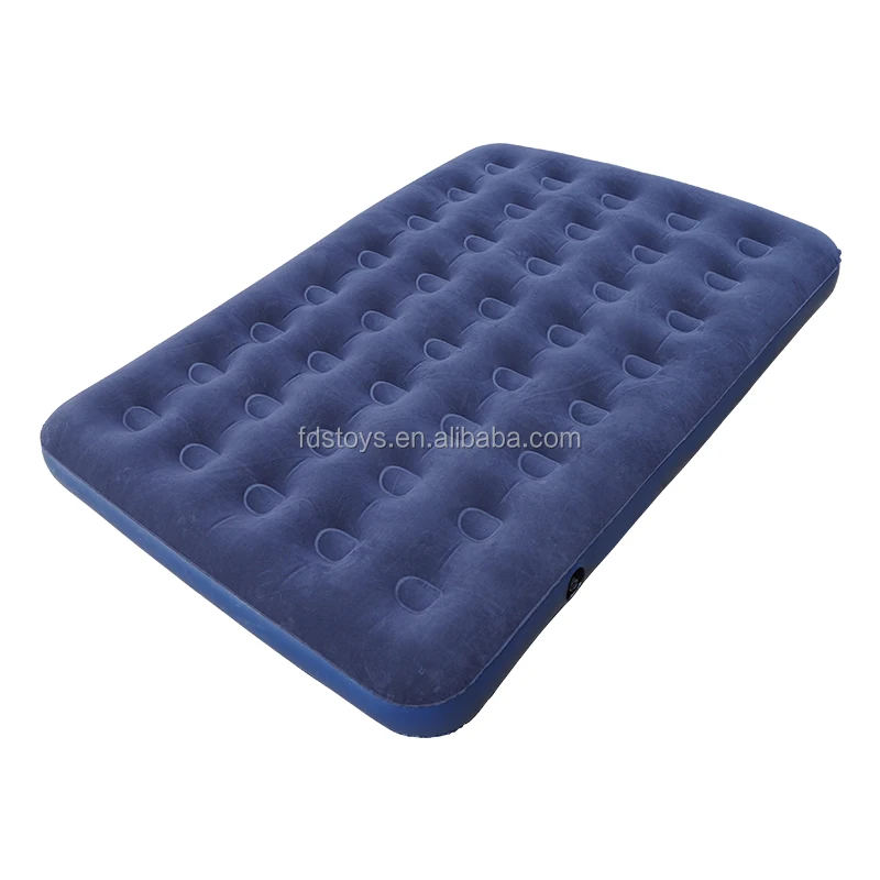 wholesale inflatable flocking single double bed folding type of outdoor recreation PVC inflatable bed