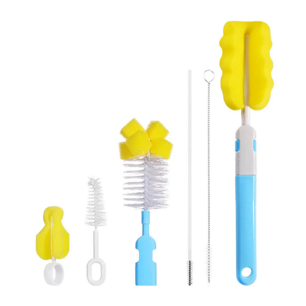 
Nipple Brush Tool Sponge Cleaning Kit Long Handle Cup Safe Baby Bottle Brush Set 