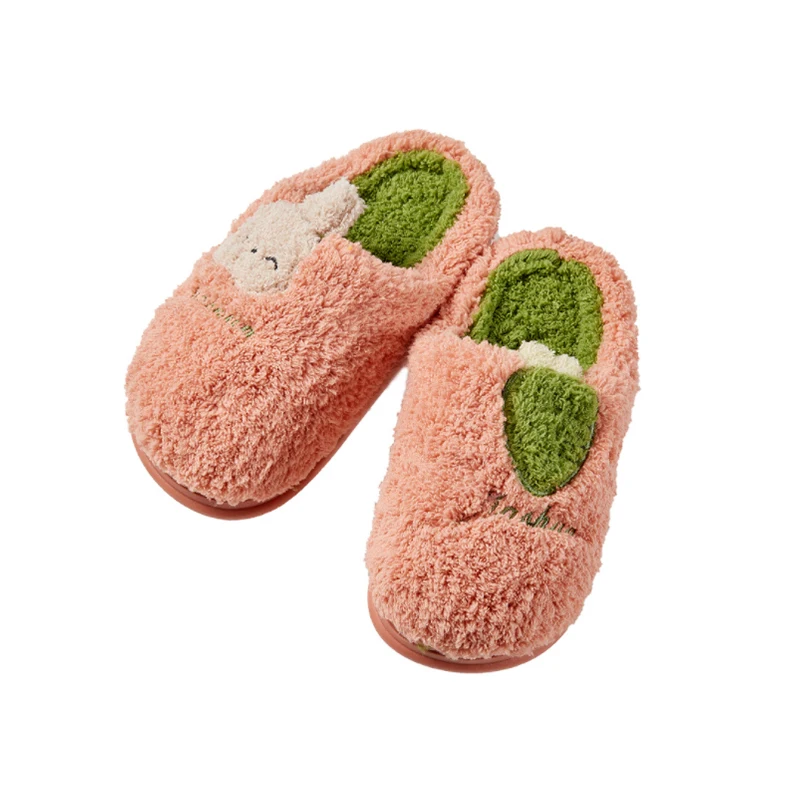 Factory Wholesale Cute Cartoons Fox Indoor Kids Warm House Slippers