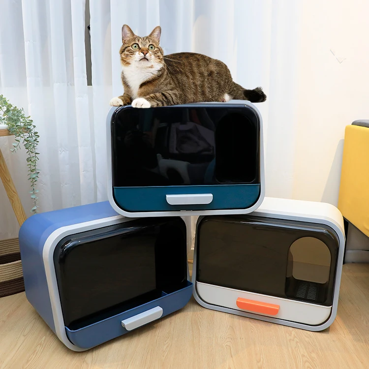 3 in 1 Cooliving Anti-splash Enclosed Carrier Scoop Free Tofu Cat Litter Box House
