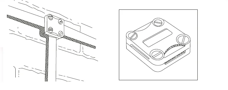 Brass square clamp copper tape clamp