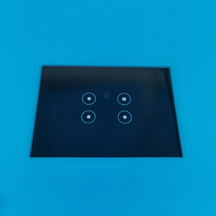Smartdust RF Wifi smart touch switch glass panel toughened clear glass switch plates with printing