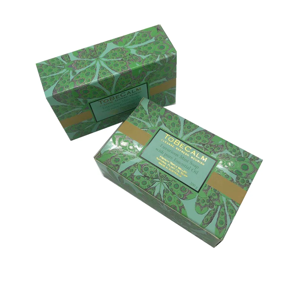 Shanghai factory recycled custom folding soap paper box for handmade soap packaging