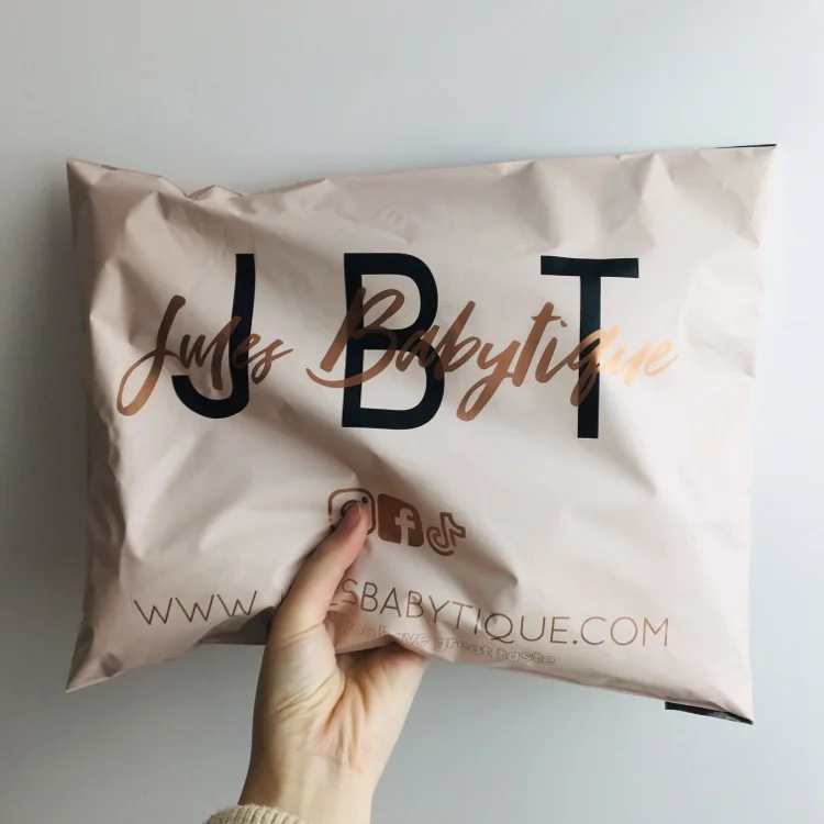 100% biodegradable custom  matte  nude rose gold logo logistic package plastic mailing bag shipping poly post mailer bags