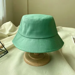 Wholesale unisex flat top wide brim plain blank cotton custom bucket hat