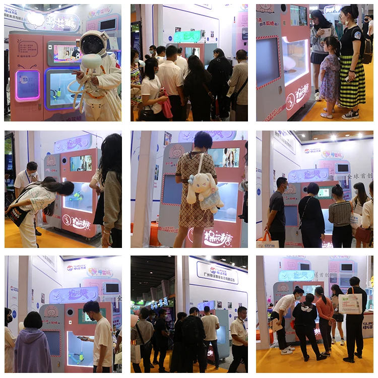 China Factory Direct Earn Money Commercial kids pink Automatic Cotton Floss Candy Vending Machine Robot For Sell party