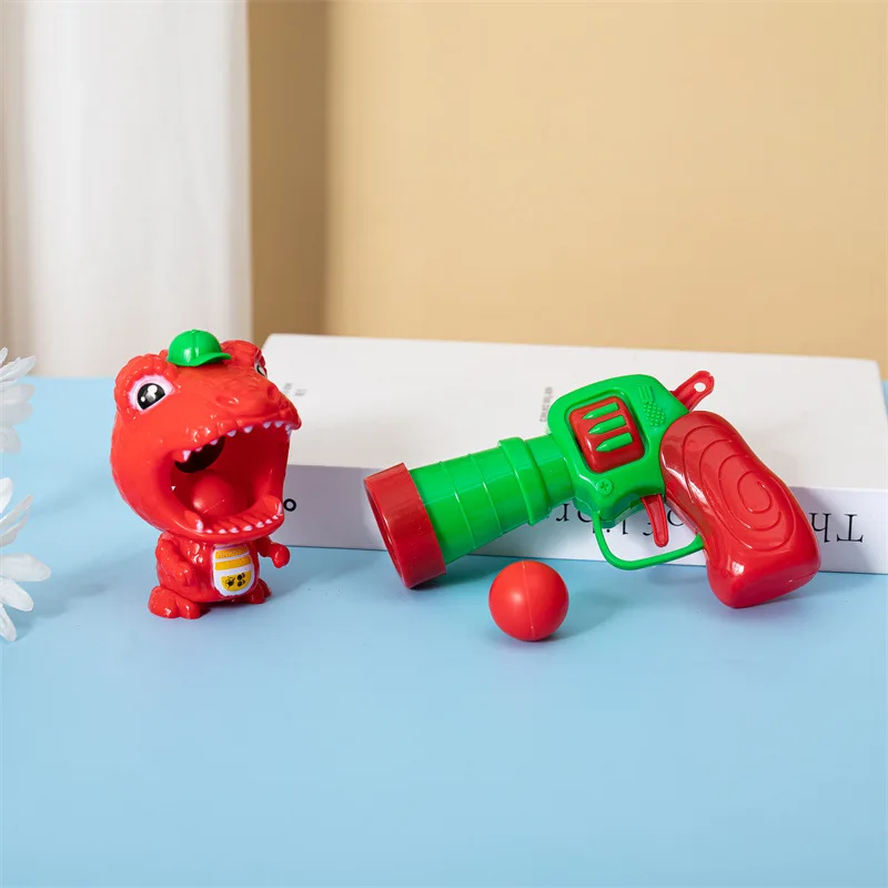 VP478 Cartoon launches ping-pong soft bullet gun Toys play family parent-child interaction Shooting cartoon duck suit