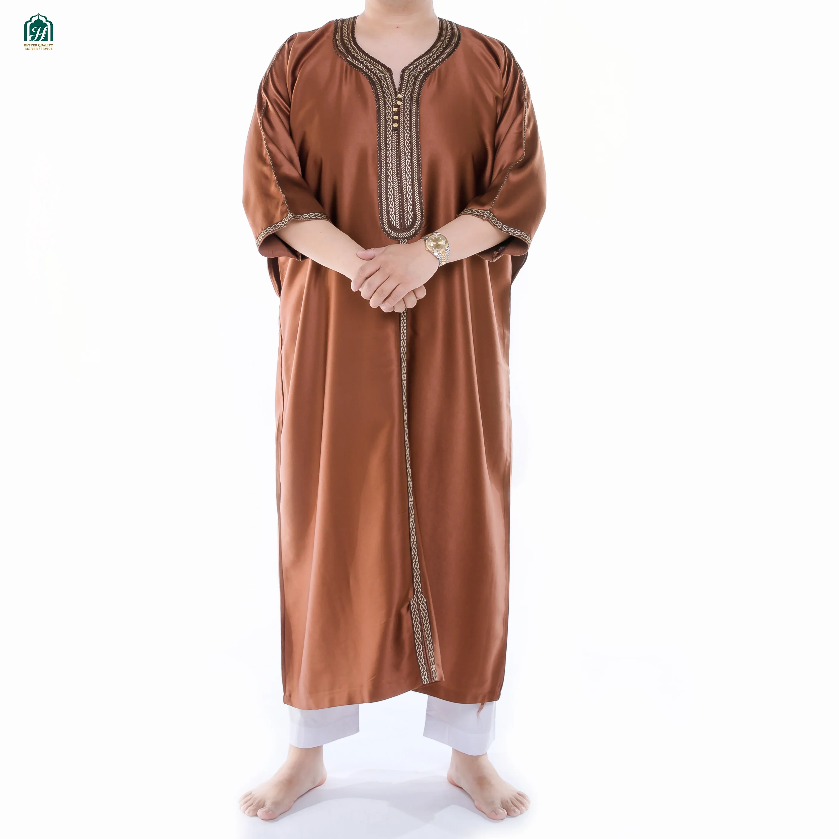 Al Dafah Thobes mens Daffah high quality fashionable daffah thobe Muslim Clothing Qatar Style Robes Islamic clothing