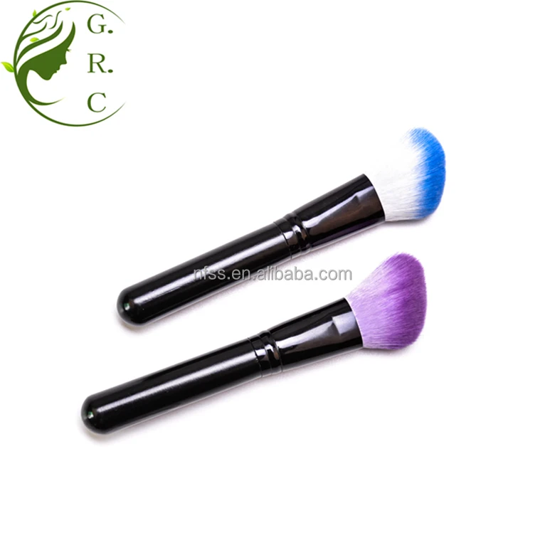 Custom synthetic Hair Angled Contour Stipple Application Makeup Brushes Single Disposable Cheek Synthetic Blush Brush With Logo