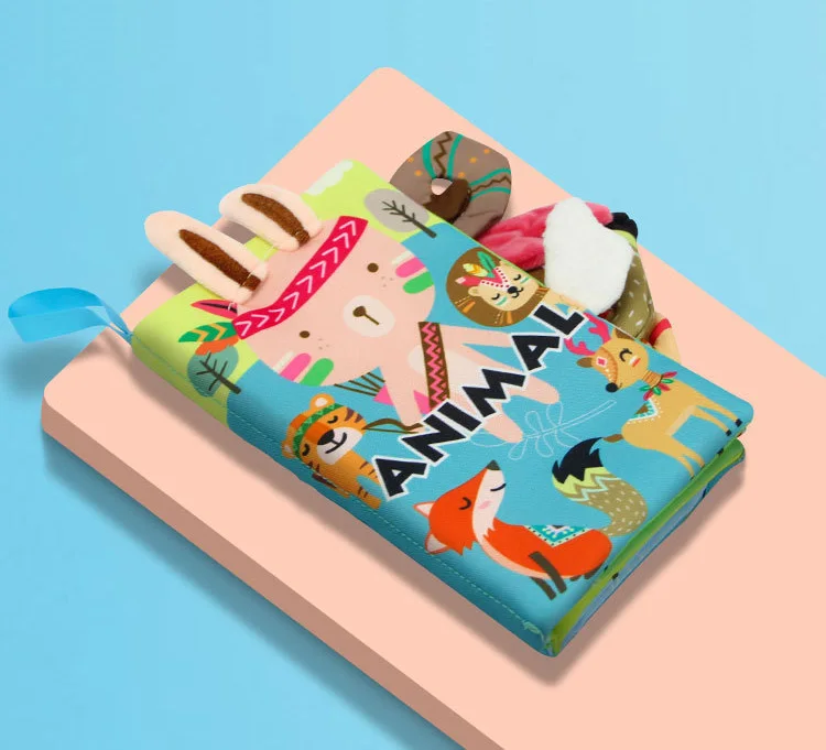 Baby early education toy aipinqi Soft Fabric animal tails cloth book