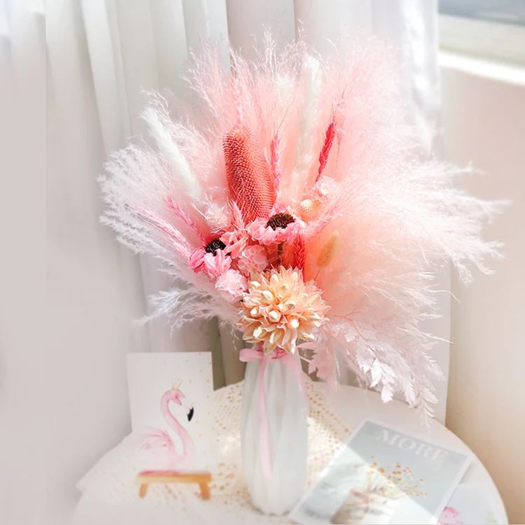 GH-059 Wholesale Boho Natural mix dry wild bunny tail Wedding Supplies Decor Flower Bouquet Dried Flowers decorative flowers