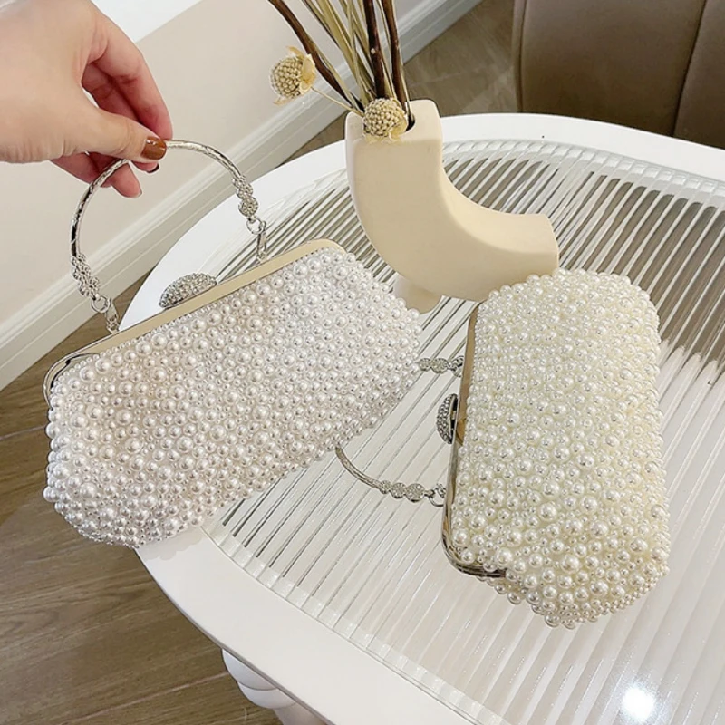 2022 new Pearl Evening Bags Handbag Version Diamond-Studded Women Bag diagonal Span Chain Small Evening Bag