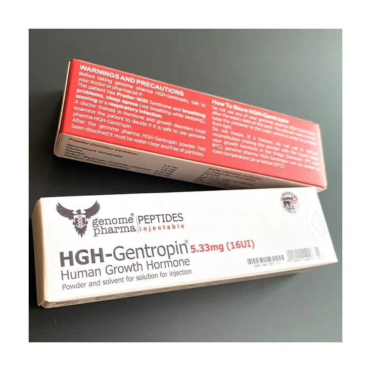 Box samples genome pharma peptides packing HGH-Gentropin hormone powder and solvent paper box