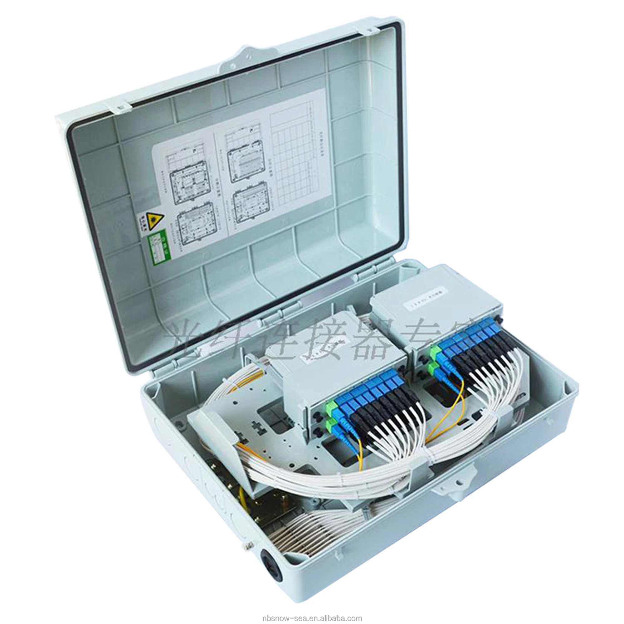 32 Port Outdoor Waterproof Fiber Optical Joint Box for 4pcs 1*8 or 2pcs 1*16 LGX Optical Splitter