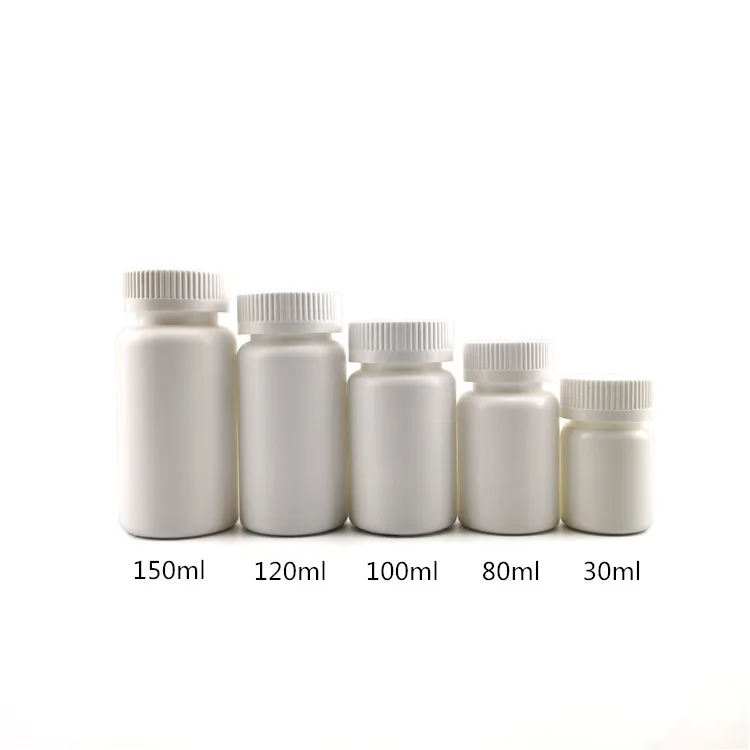 Pharmaceutical Capsule Pill Jar with Seal Empty Plastic Supplements Medicine Pills Bottles White 100cc