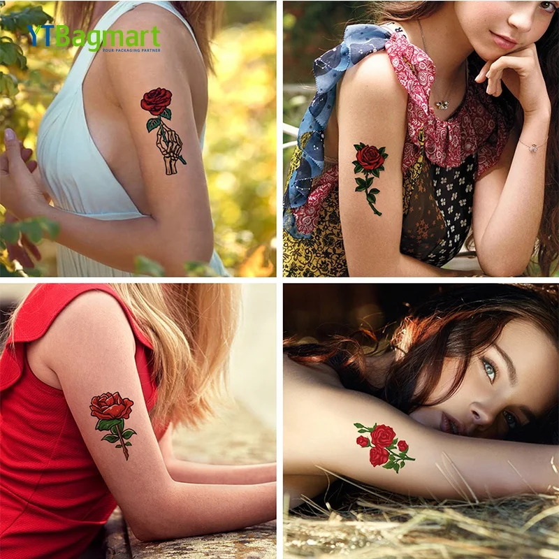 YTBagmart самый популярный модный пользовательский водонепроницаемый красочный рука руки шеи запястье 3D цветок сексуальный красивый клейкий татуировочный