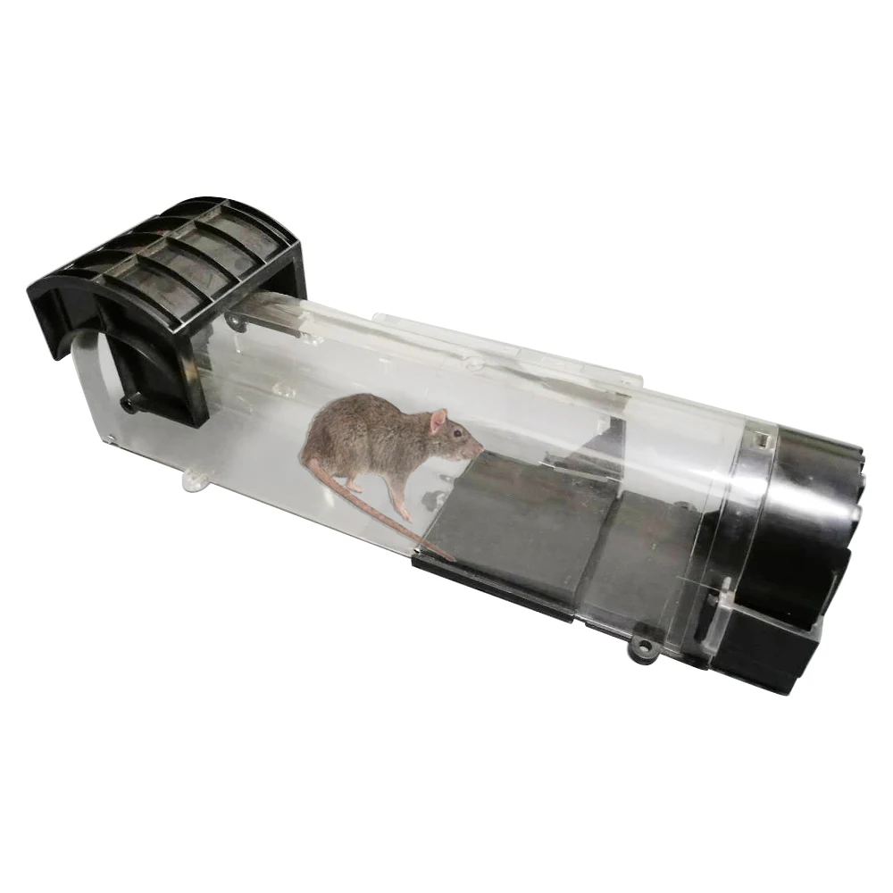 50PCS/LOT Transparent View Catching Live Mouse Trap Station