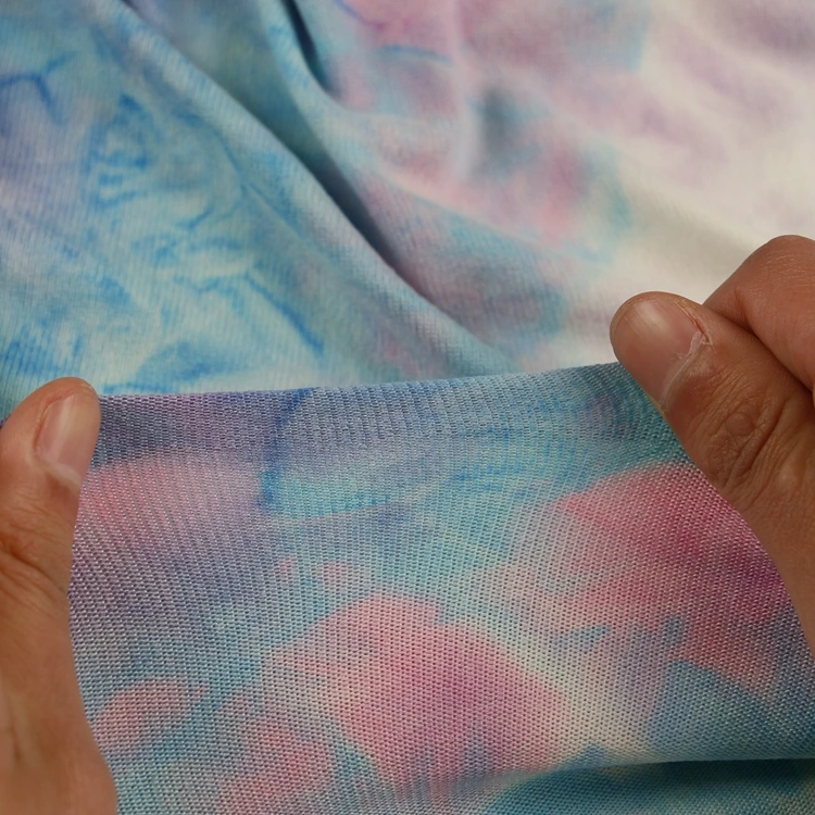 
tie dye t shirt hoodie fabric stretch polyester knit fabric imitate cashmere 