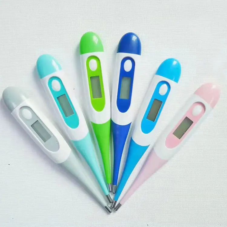 Электронный термометр для измерения температуры тела (подмышечный) бытовой с жестким и мягким наконечником цветной от производителя на экспорт