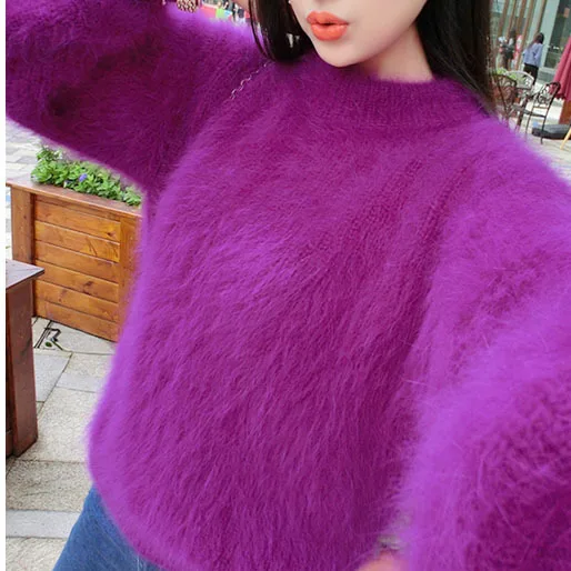 Factory Wholesale 85 Colors Long Hair Mink Cashmere Yarn for Hand Knitting Yarns 14 NM/2 with extra thread