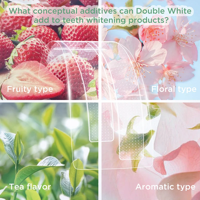 Double White SC Non-Alcohol White Strips Tooth Whitening Strips For Teeth With Wholesale Price