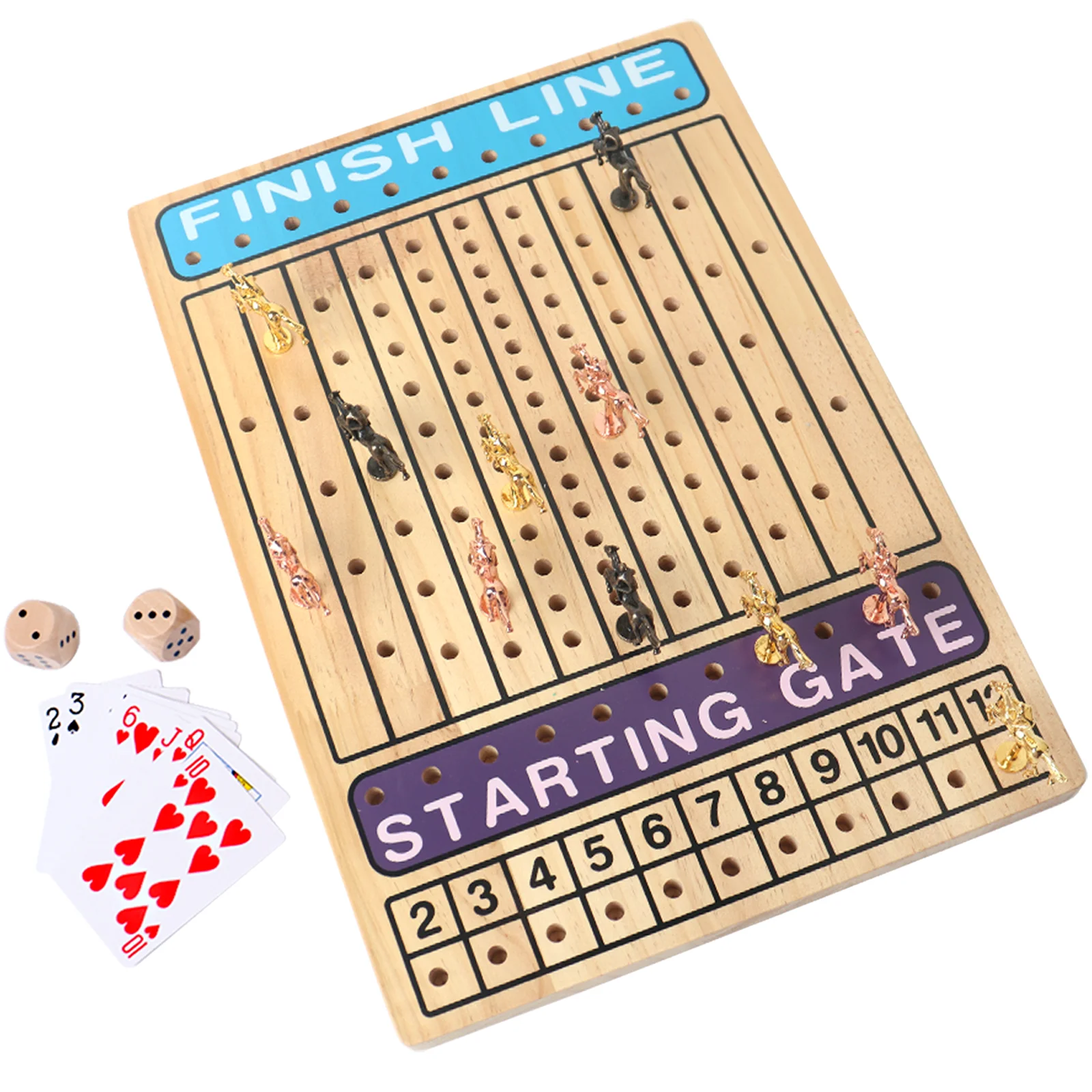 Wholesale New Design Smart Game Hot Sale Unisex Toys Montessori Early Educational Wooden Family Horse Racing Game Board for Kids