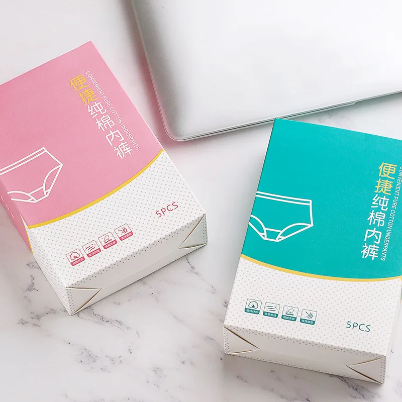 5 шт. женские хлопоковые одноразовые нижнее белье обычные трусики трусы Hiphuggers белый