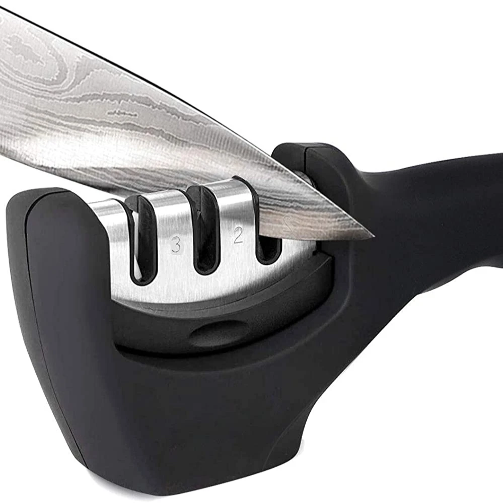 
4-in-1 Kitchen Knife Accessories: Polish Blades kitchen tool and 3-Stage Knife Sharpener 