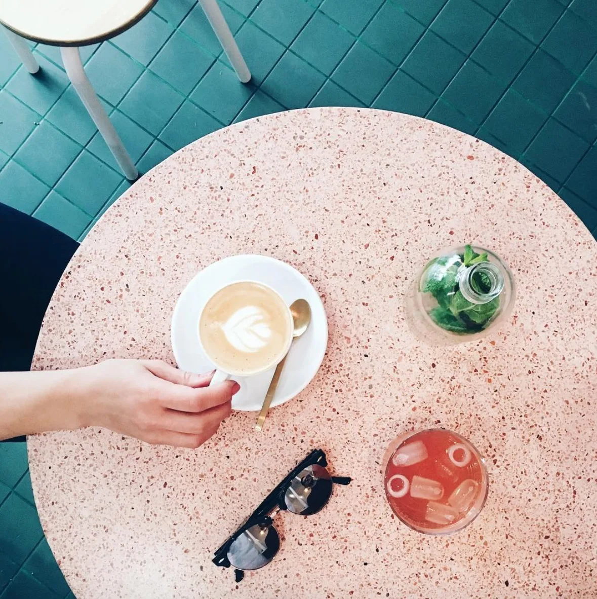 Colorful glass terrazzo 28 inch round table top