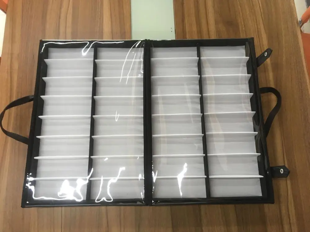 
64 pieces optical frame high quality ready stock portable packaging eyeglasses display cases Glasses Suitcase 