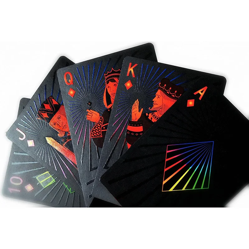 Best Poker Deck Holographic Card Luxury Custom Printing Eco-Friendly German Black Core Playing Cards Game With Tin box