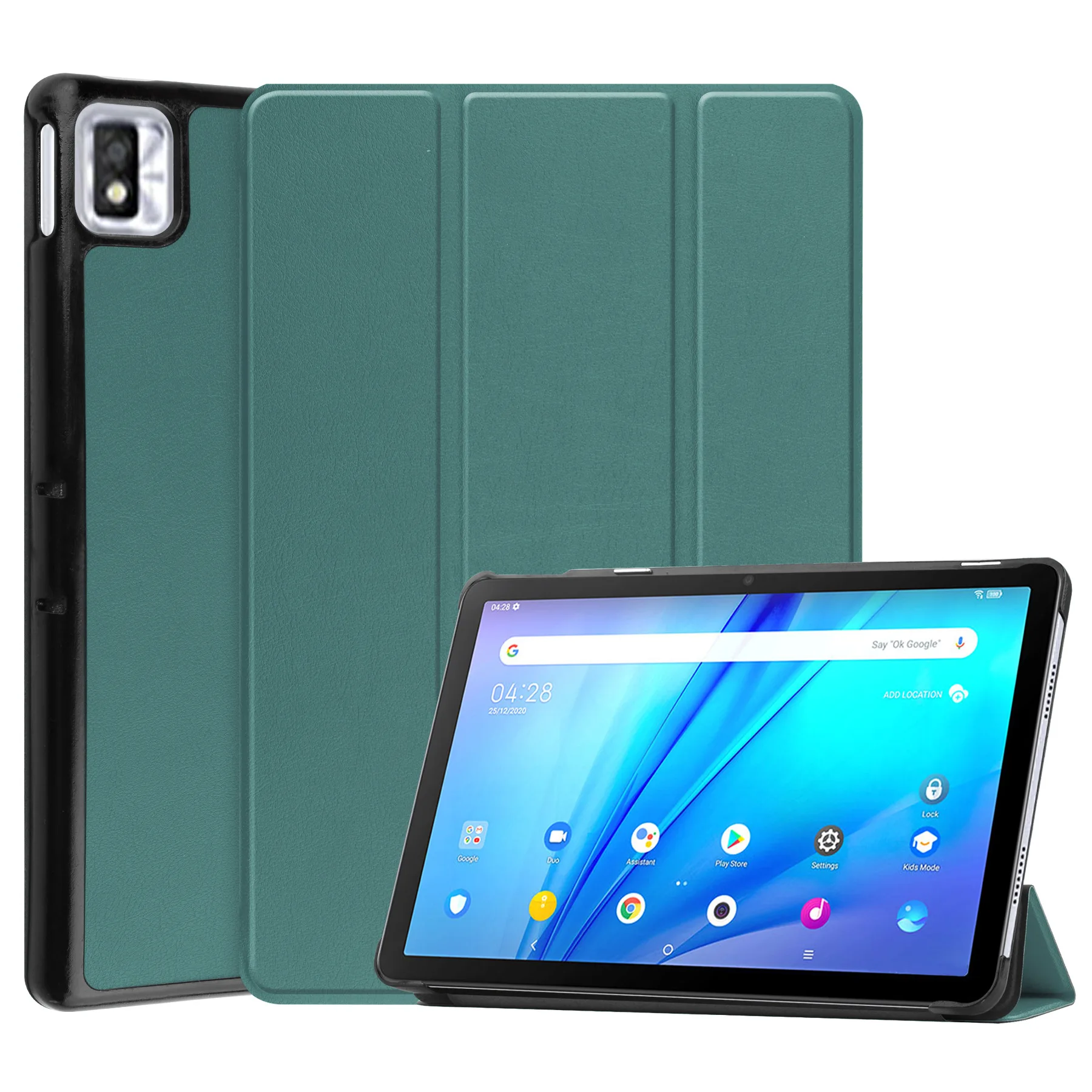 PU+PC Trifold Slim Stand Leather Case Shell for TCL Tab 10s Smart Cover