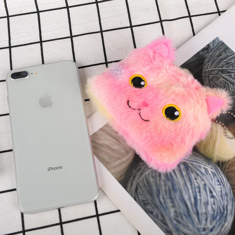 Best Selling Cute Cartoon Plush Kitten Wallet Lovely Rainbow Color Cat Coin Bag Storage Bag Kids Mini Wallet Coin Pouch