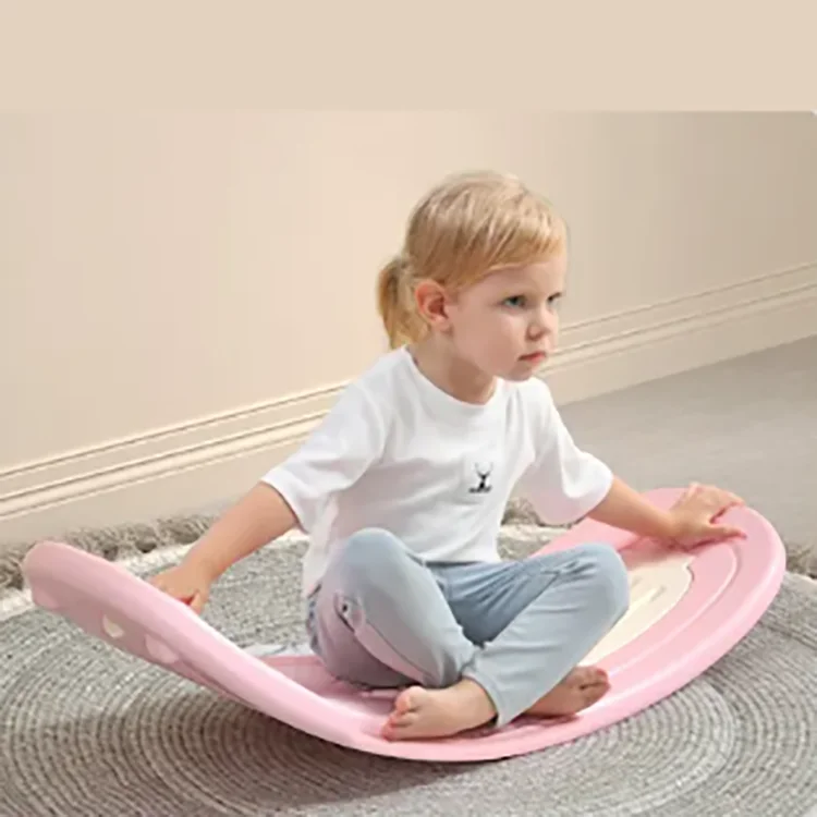 Hot Sale Montessori Teaching Wooden Rocking Climbing Boat Board Children Indoor Furniture Kids Educational Toys For Baby