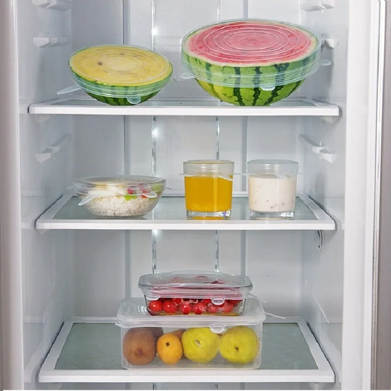 
Storage Container Lid Stretchable Silicone Reusable Seal Covers Lids 