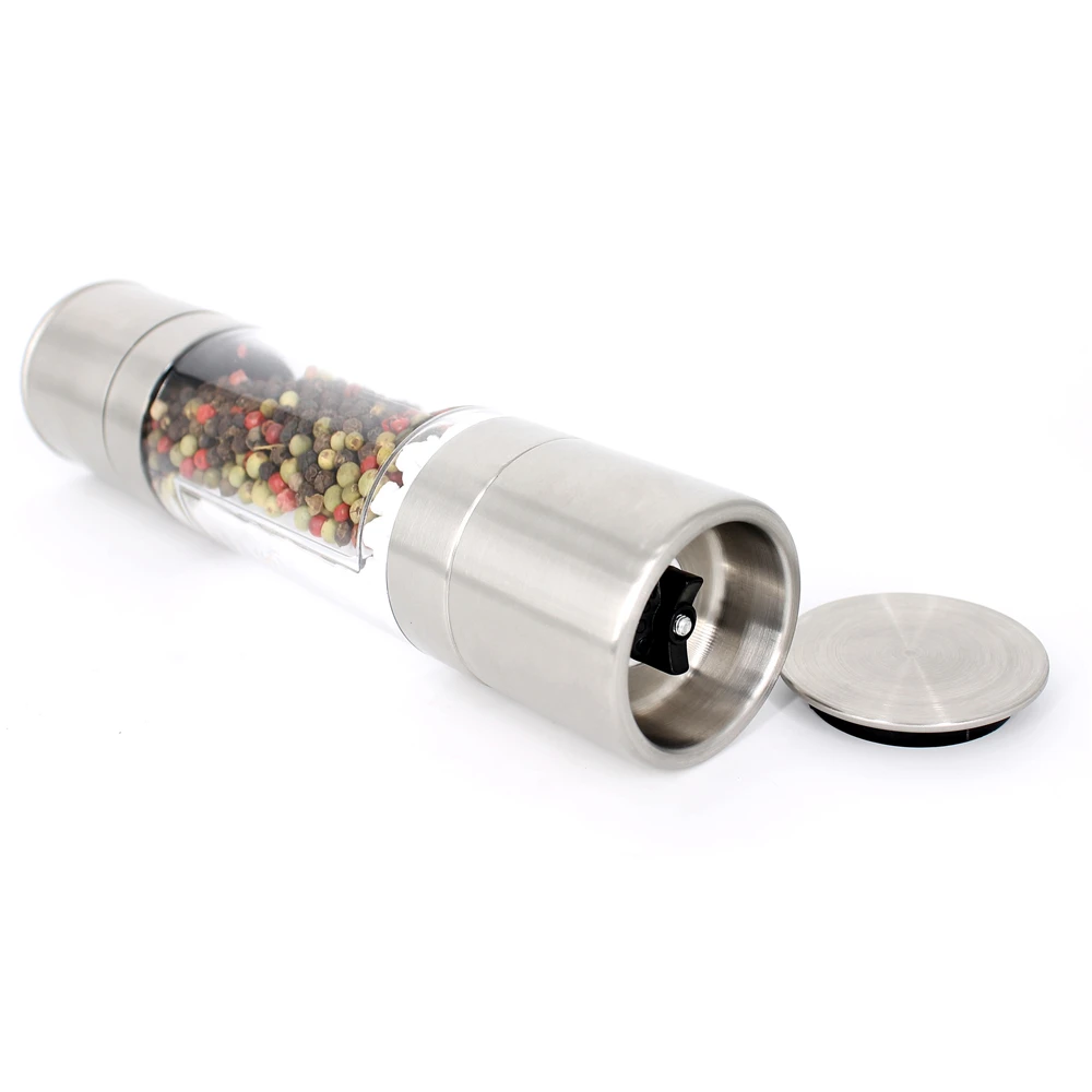 amazon hot 2 in 1 manual salt and pepper mill pepper grinder with double ended design