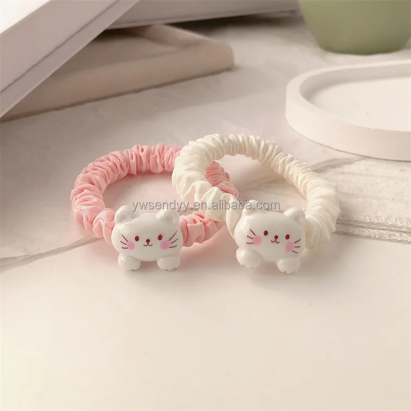 High Elastic Cute Little Girls Cat Rubber Band Hairpins Girl Ponytail Hair Tie Scrunchies Children Accessories