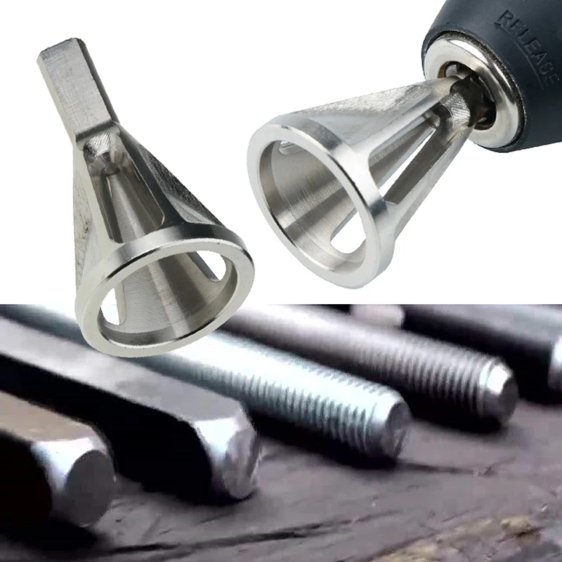 Drill Bit Deburring External Chamfer Tool Stainless Steel Remove Burr for Repair Bolt Thread Metal Drilling Tools Accessory