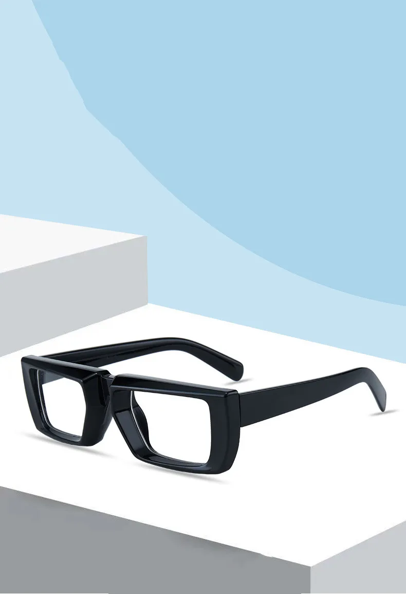 837 Logo Color Transparent Concave Shape Clear Anti Blu Ray Men Women Square Eyewear Frame Optical Oversized Thick Spectacles