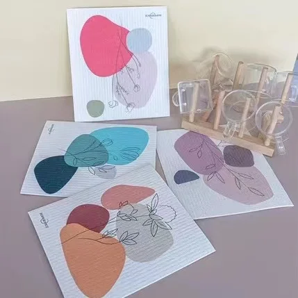 6pcs Cellulose Sponge Cleaning Cloth Swedish Animal Eco Friendly Reusable Sponge Kitchen Dish Washing Dishes 6.69x7.68inch