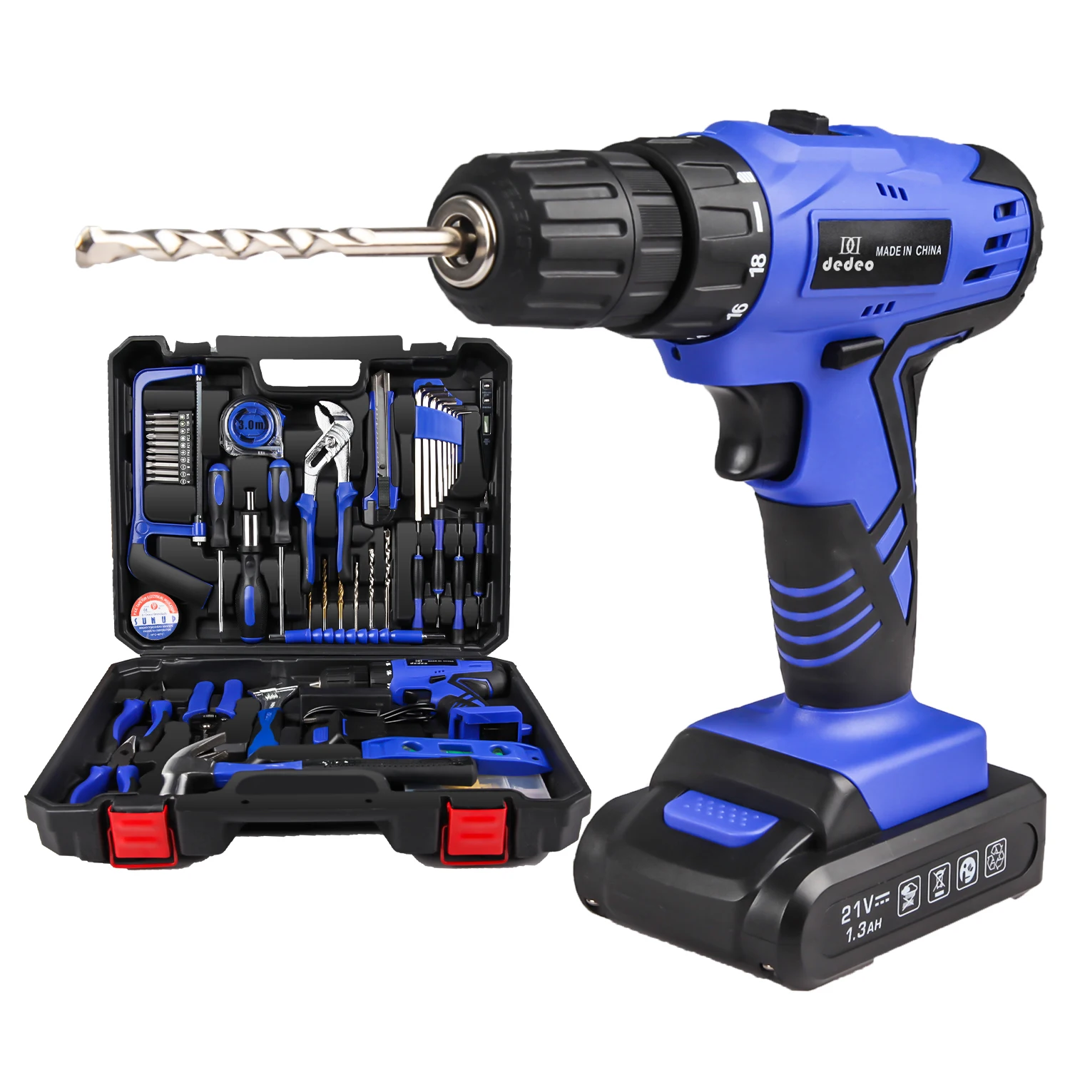 Hand Electric Lithium Battery Driver 21v Cordless Drills Machine Power Tool electrical maintenance tool kit
