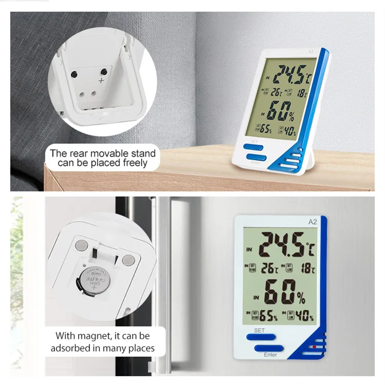 Home Popular Hygrometer Digital Thermometer With LCD Display Temperature Humidity Alarm Monitor for Baby Room