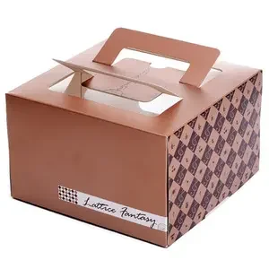 factory wholesale hot sale logo custom cheap cake donut paper packaging box with clear window