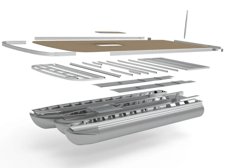 Diy Build Boat Aluminum Pontoons Float Tube For Pontoon Boat With Flooring Corss Channel