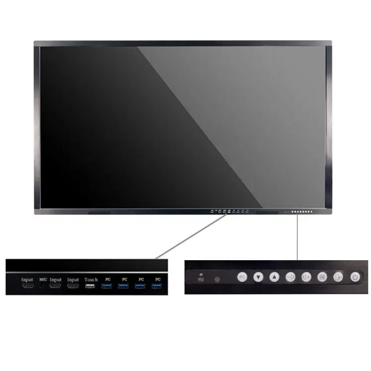 85 Inch Digital Interactive Whiteboard Teaching Smart High Speed 40 Point Touch Whiteboard For Conference Room