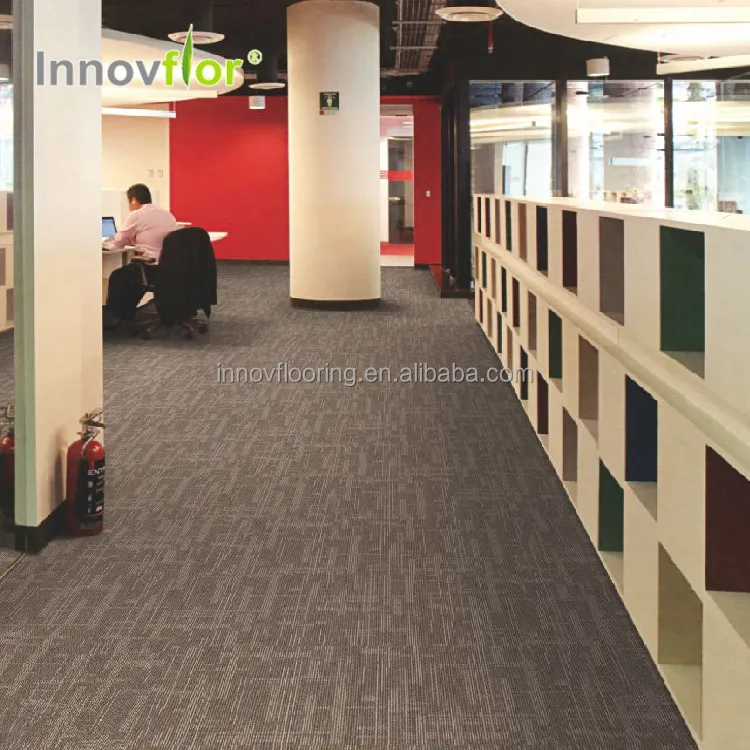 Commercial Eco-friendly Brown Office Carpet Tiles Nonwoven Fabric PP 50*50cm Decorative Carpet Tiles For Office And Home Library
