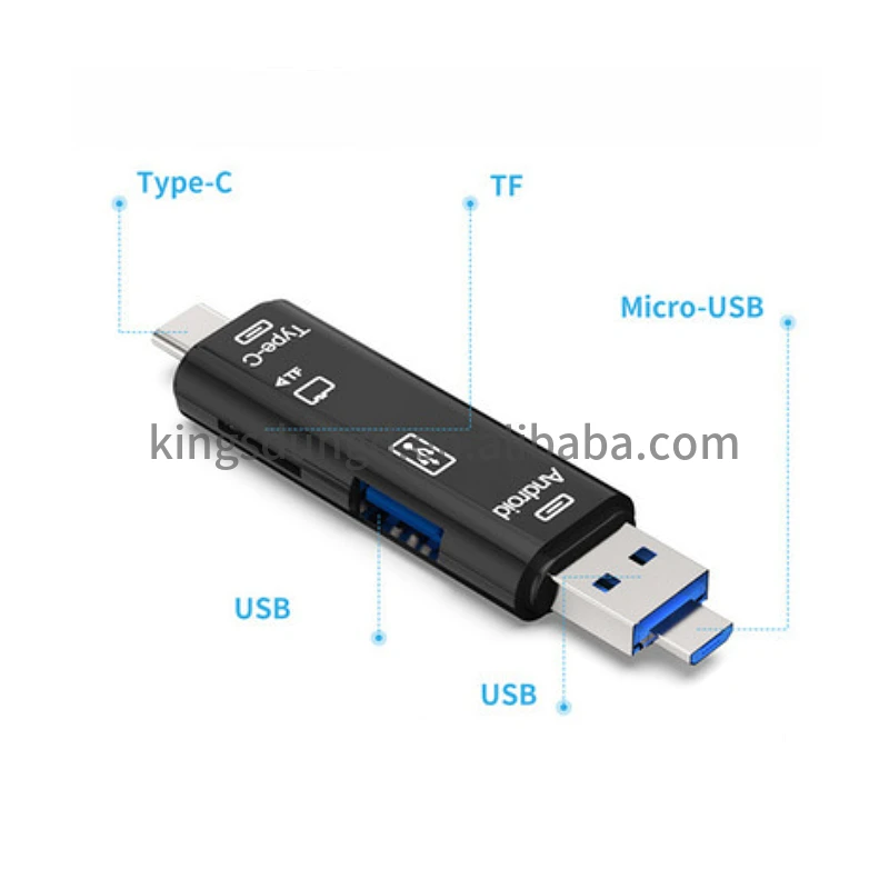 Устройство для чтения карт памяти USB 2 0 Type C/Micro Usb/Tf 5