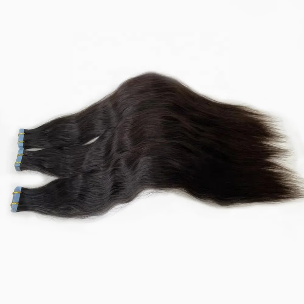 Wholesale Cuticle Aligned Human Hair Extensions Tape Hair Extensions Natural Body Wavy Virgin Hair