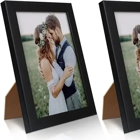 Black Plastic Photo Picture Frame for Wall and Tabletop Display Resistant with Clear Plexiglass for Vertical or Horizontal